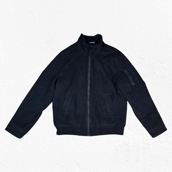 Dockers Black Insulated Mock Neck Full Zip Heavy Winter Jacket Size Medium - Picture 1 of 10